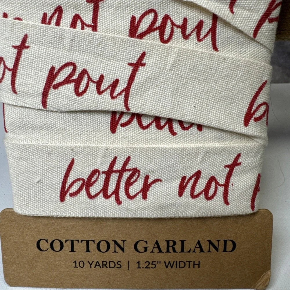 Christmas Craft or Gift‎ Wrap Trim Cotton Garland 